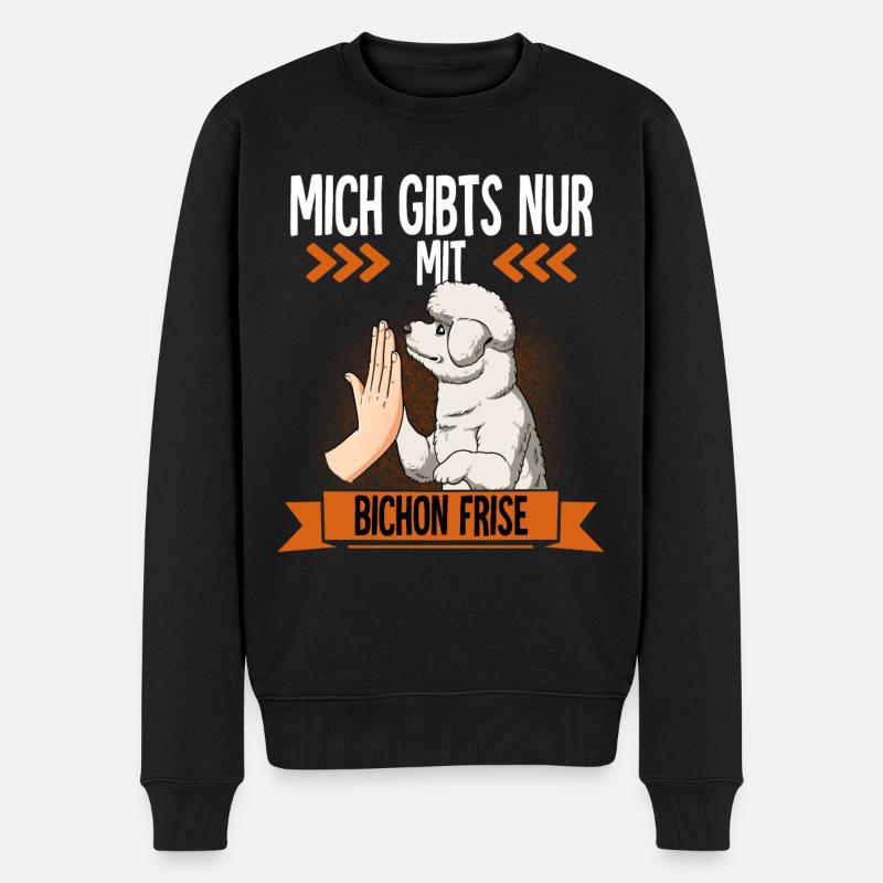 Mich Gibts Nur Mit Bichon Frise - Männer Premium Bio Pullover - Schwarz