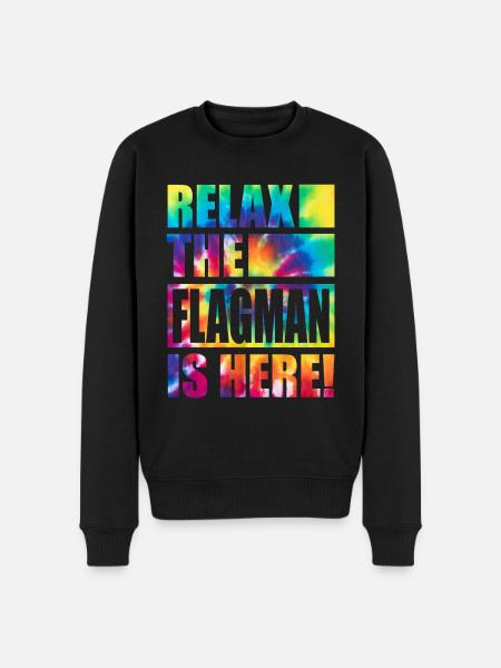 Flagman drôle de dicton - Pull Premium bio Homme - noir