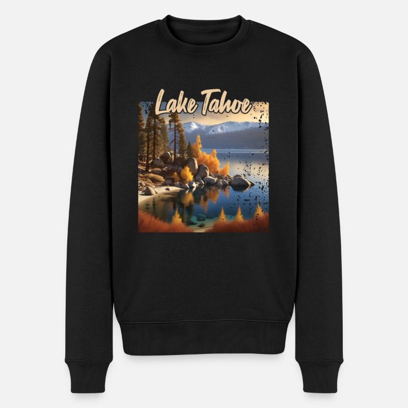 Lake Tahoe - Männer Premium Bio Pullover - Schwarz