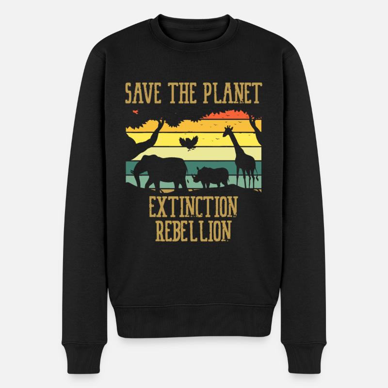 Save The Planet Extinction Rebellion Tag der Erde - Männer Premium Bio Pullover - Schwarz