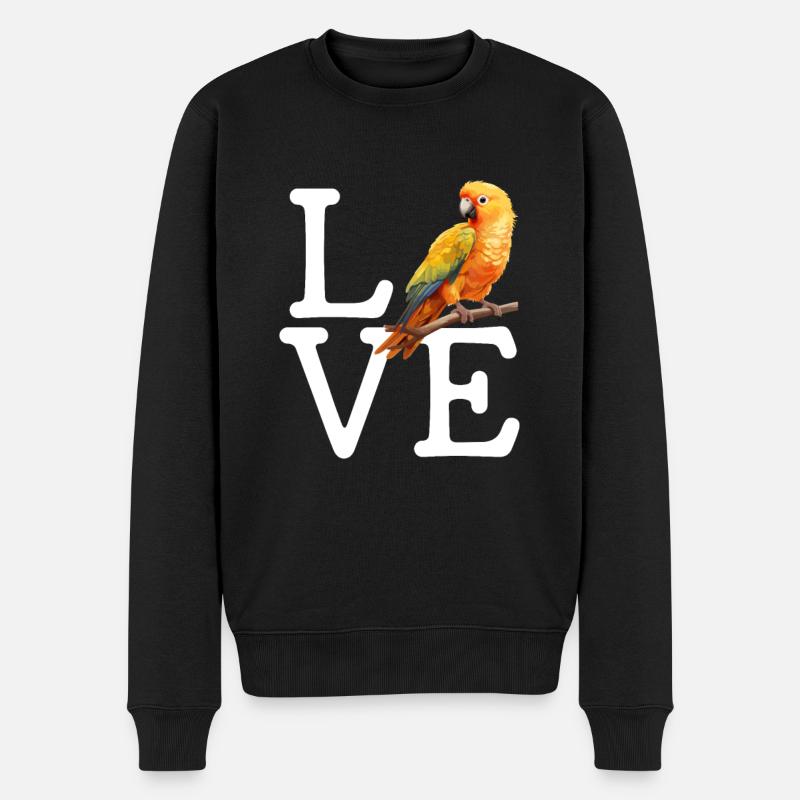 Sun Conure, parrot Conure - Männer Premium Bio Pullover - Schwarz