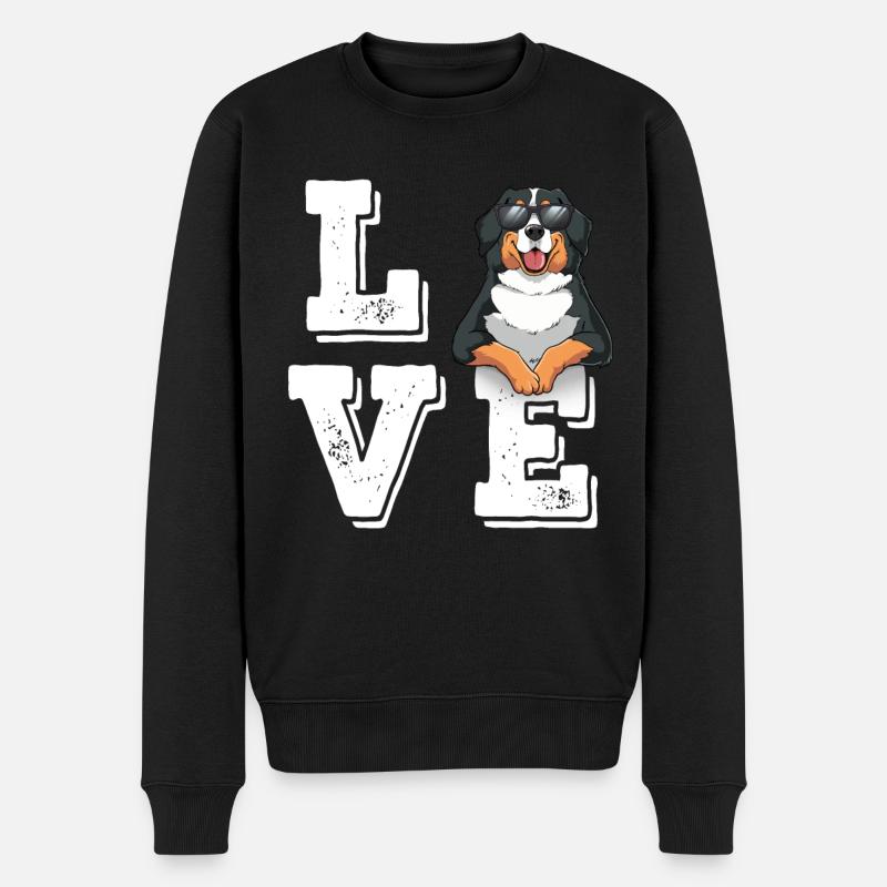 Love Berner Sennenhund - Männer Premium Bio Pullover - Schwarz