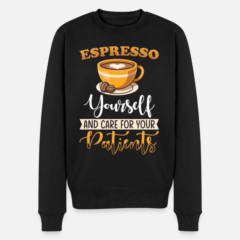 Infirmière Café Espresso Soins infirmiers - Pull Premium bio Homme - noir