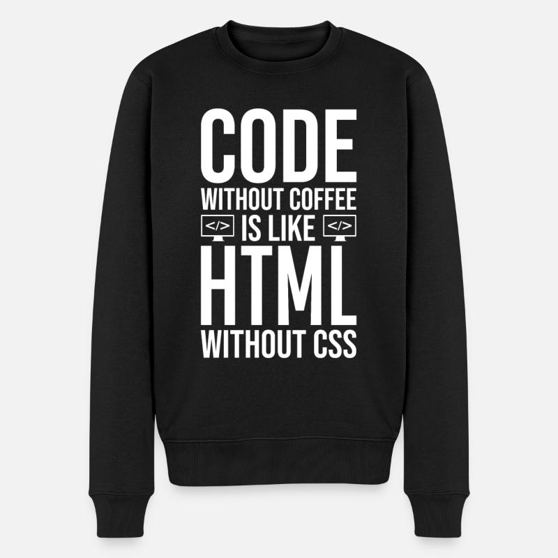 Coder Café Cadeau - Pull Premium bio Homme - noir