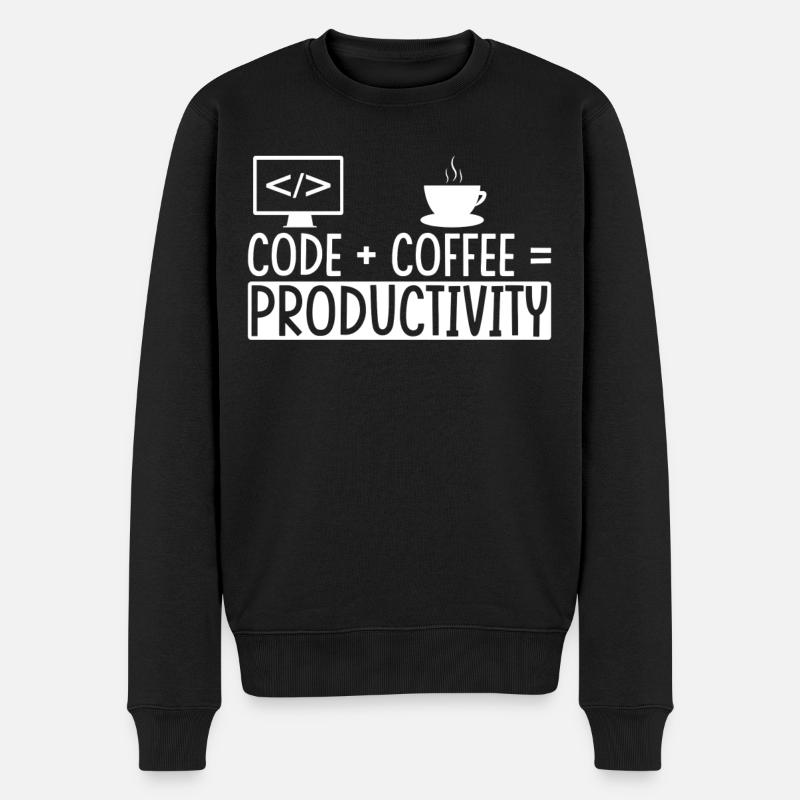 Coder Café Cadeau - Pull Premium bio Homme - noir
