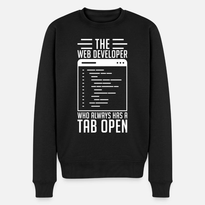 Web Entwickler Tab Immer Geöffnet - Männer Premium Bio Pullover - Schwarz