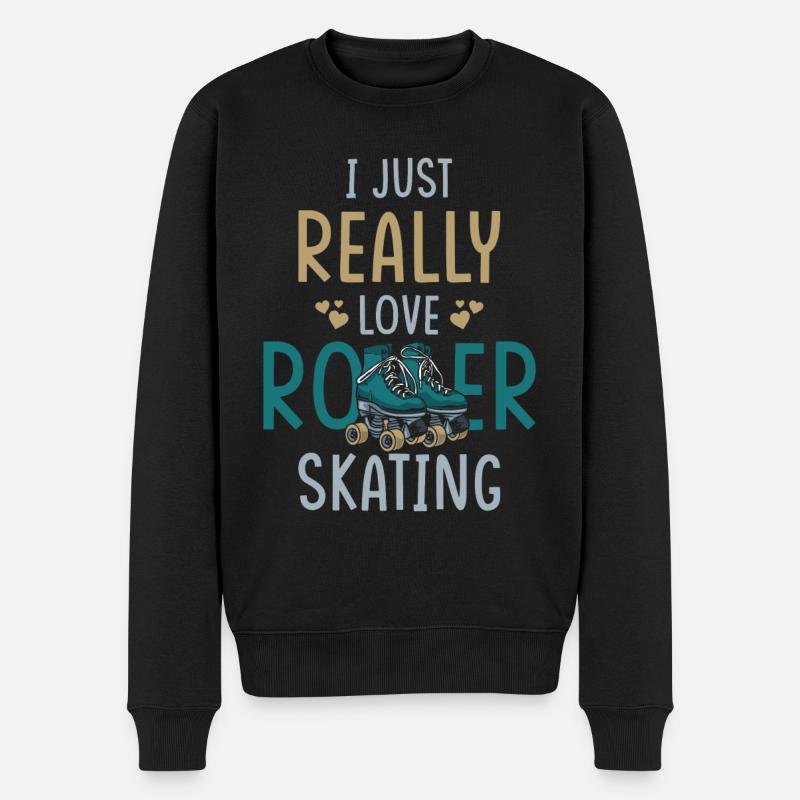 Roller Skates Roller Skating Saying - Men's Premium Organic Jumper - black