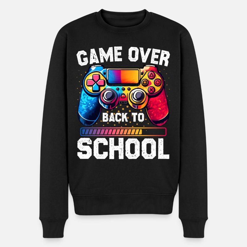 Game Over Back To School Lustiger erster Schultag - Männer Premium Bio Pullover - Schwarz