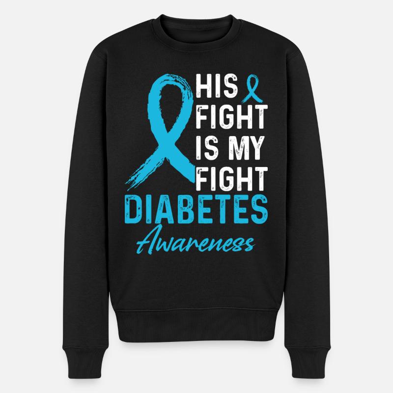Kampf gegen Diabetes - Männer Premium Bio Pullover - Schwarz
