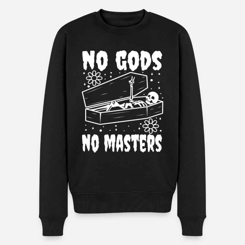 No Gods No Masters - Männer Premium Bio Pullover - Schwarz