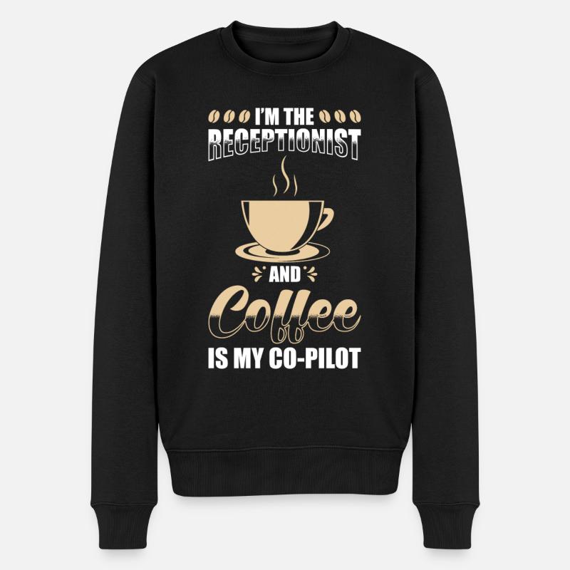 Receptionist Gift Receptionist Coffee - Men's Premium Organic Jumper - black