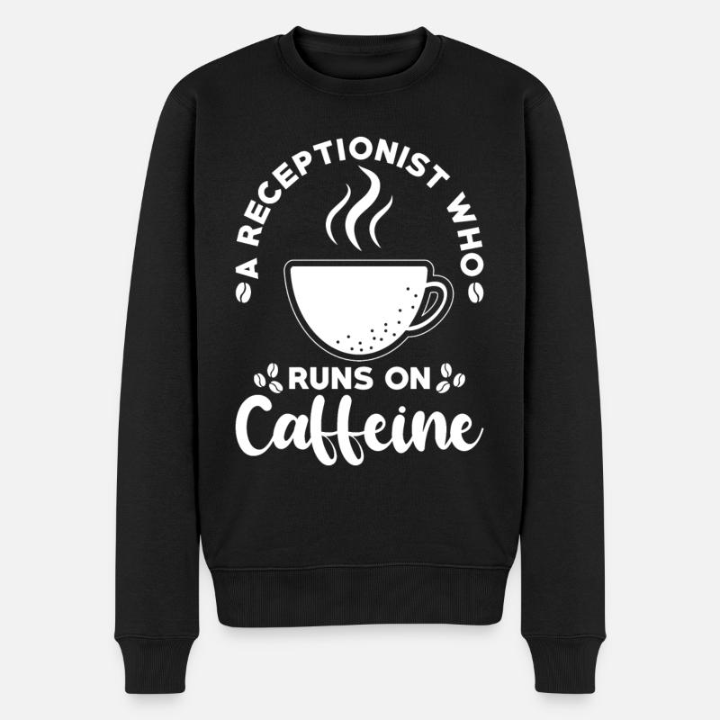 Rezeptionist Geschenk Rezeptionist Kaffee - Männer Premium Bio Pullover - Schwarz