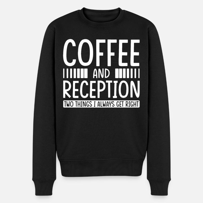 Receptionist Gift Receptionist Coffee - Men's Premium Organic Jumper - black