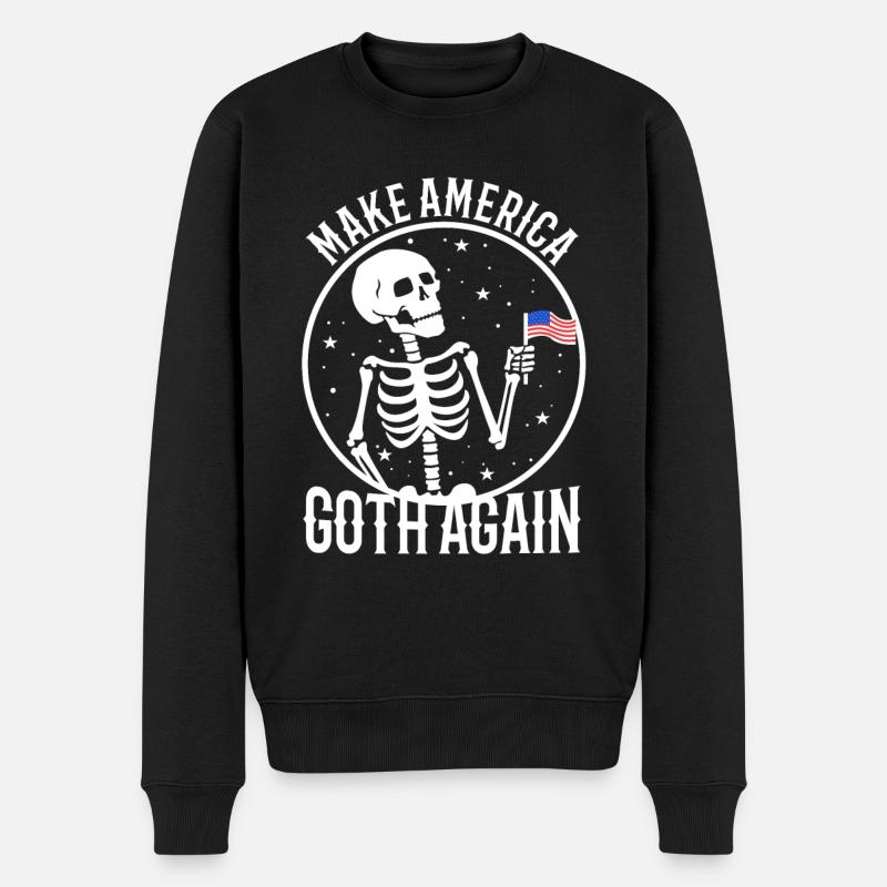 Make america goth again - Männer Premium Bio Pullover - Schwarz