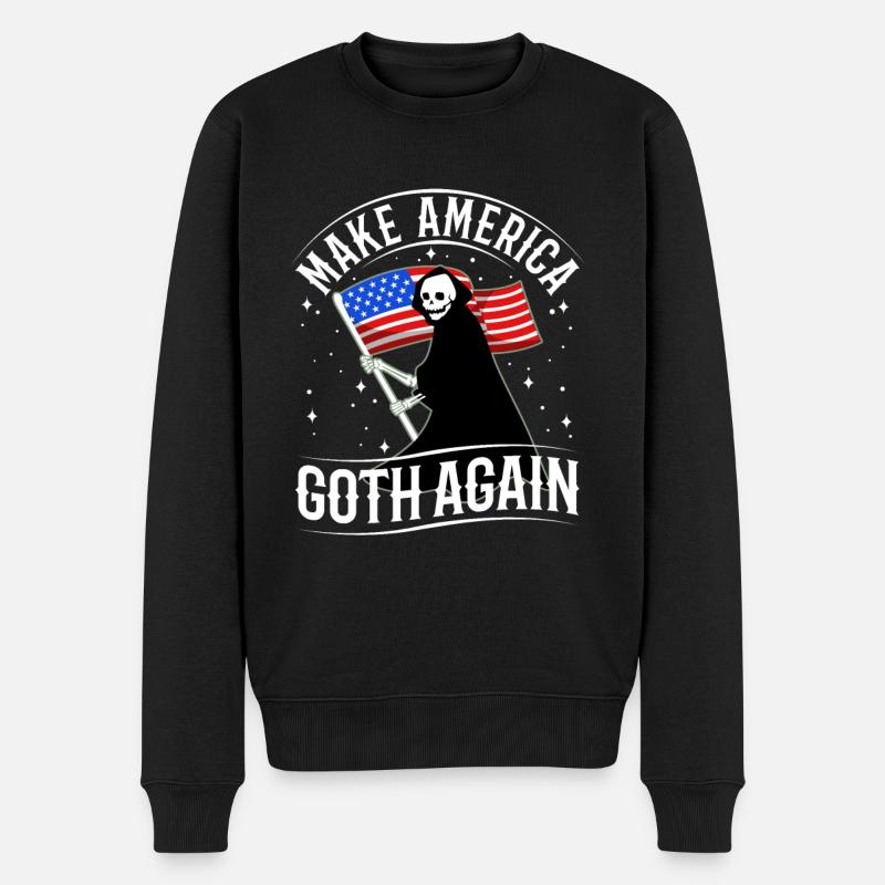 Make america goth again - Männer Premium Bio Pullover - Schwarz