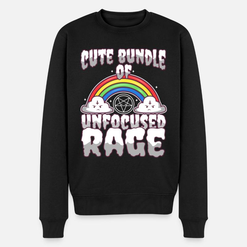 Cute Bundle Of Unfocused Rage - Männer Premium Bio Pullover - Schwarz