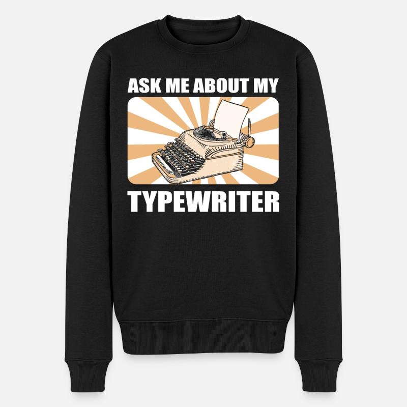Auteur de machines à écrire Posez-moi des questions sur mon - Pull Premium bio Homme - noir