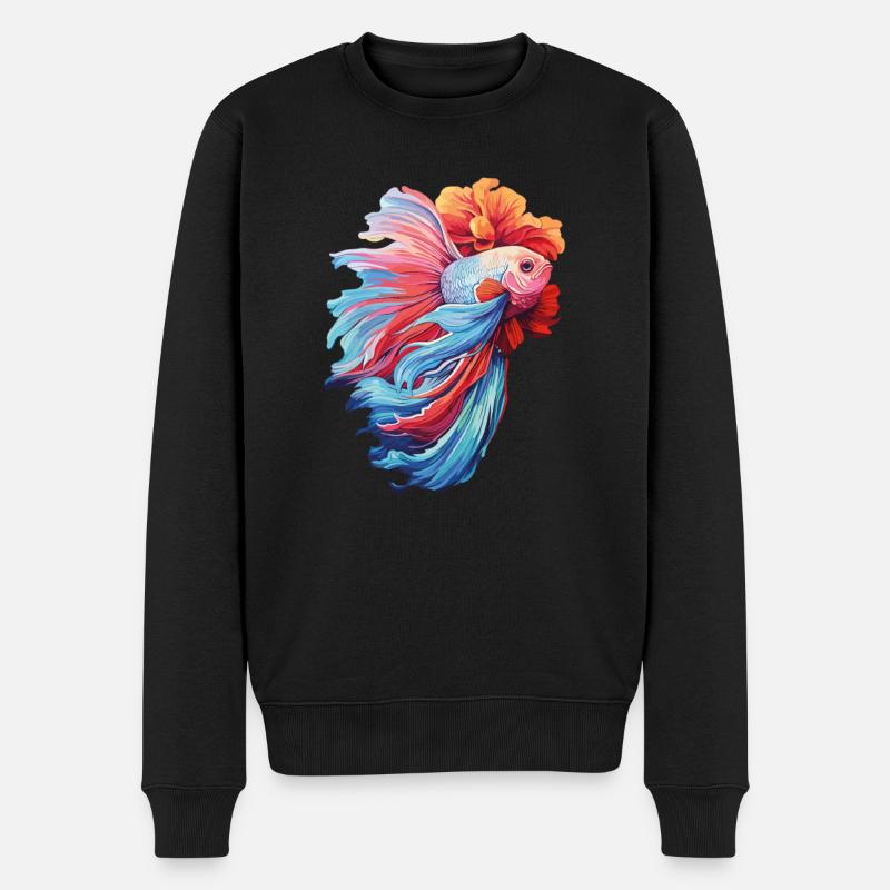 Bettafish Fish - Männer Premium Bio Pullover - Schwarz
