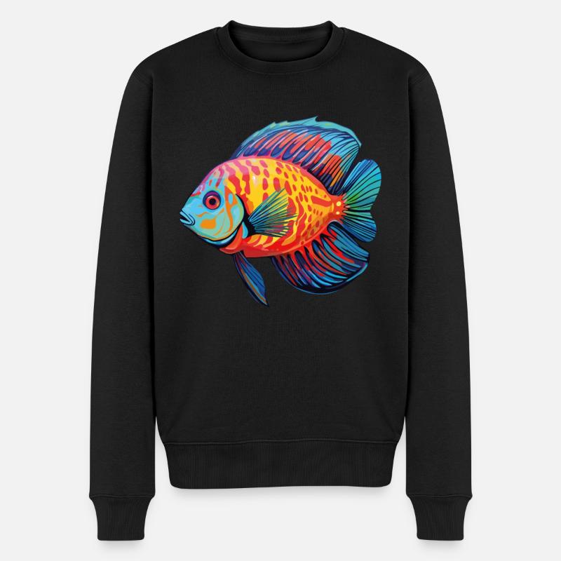 Discus fish - Pull Premium bio Homme - noir
