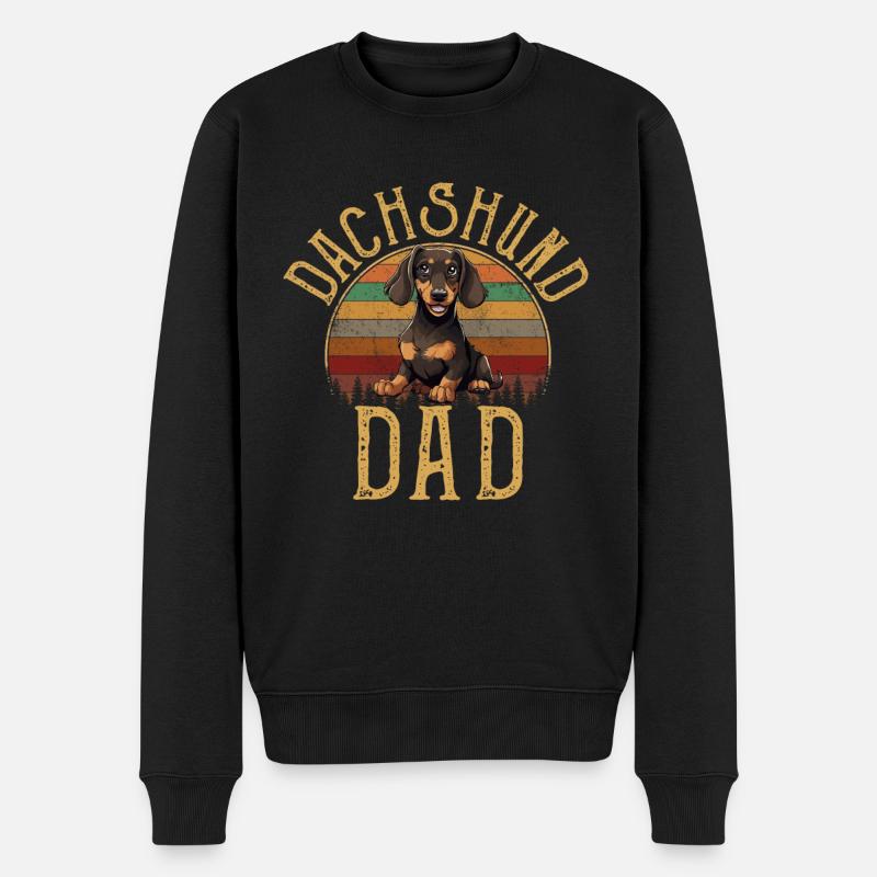 Dachshund dad dog, Weenie Dog - Männer Premium Bio Pullover - Schwarz