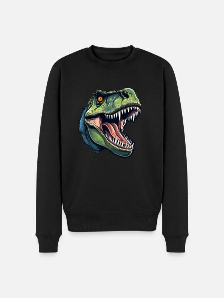 T-Rex Dino Head - Men's Premium Organic Jumper - black