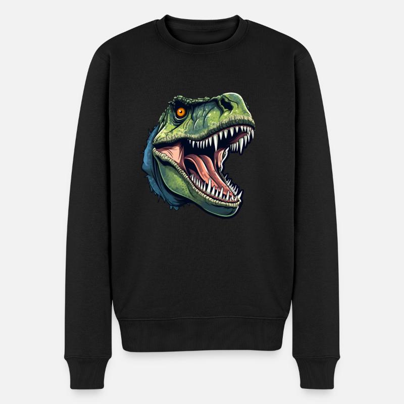 T-Rex Dino Tête - Pull Premium bio Homme - noir