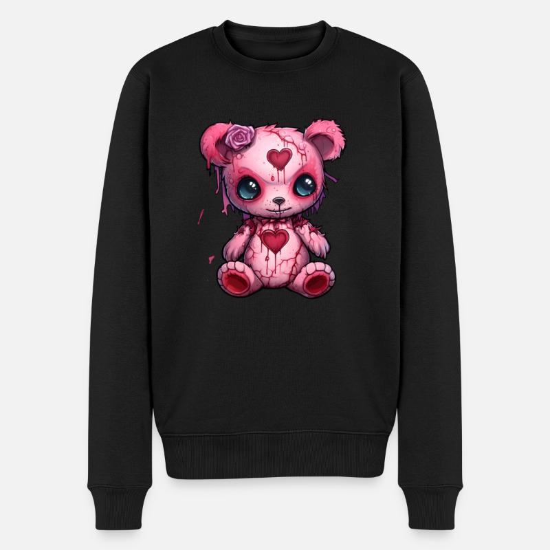 Bär Voodoo Goth Ästhetik - Männer Premium Bio Pullover - Schwarz