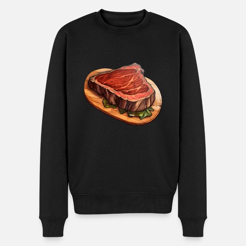 Steak Viande Nourriture - Pull Premium bio Homme - noir