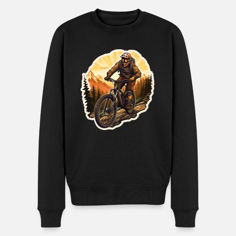 Mountainbike - Männer Premium Bio Pullover - Schwarz