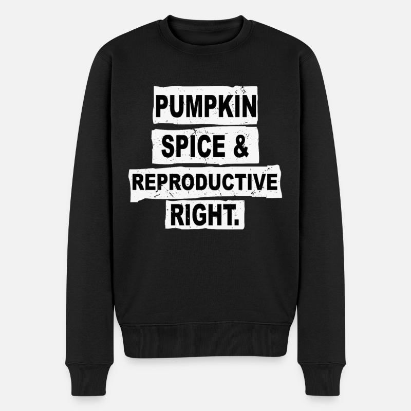 Halloween: Pumpkin Spice And Reproductive Right - Männer Premium Bio Pullover - Schwarz