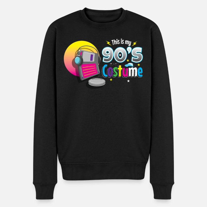 This Is My 90s Costume - Männer Premium Bio Pullover - Schwarz