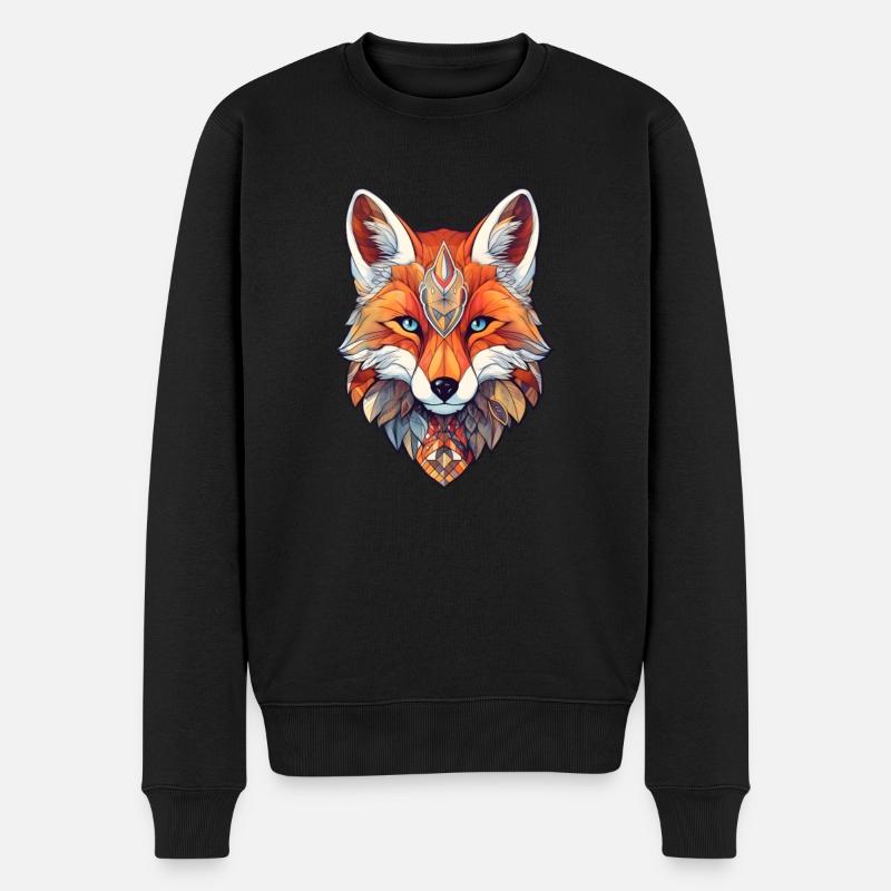 Ästhetischer Fuchs - Männer Premium Bio Pullover - Schwarz
