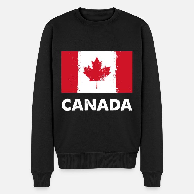 Kanada-Flagge | Kanadisch - Männer Premium Bio Pullover - Schwarz