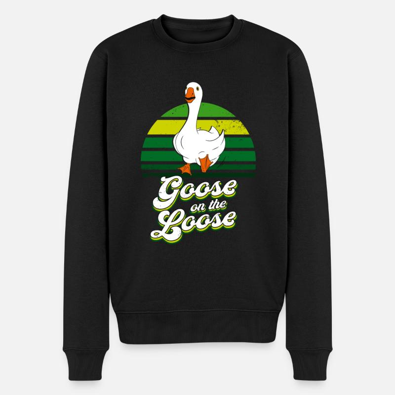 Drôles de mèmes d’oiseaux d’oie - Pull Premium bio Homme - noir