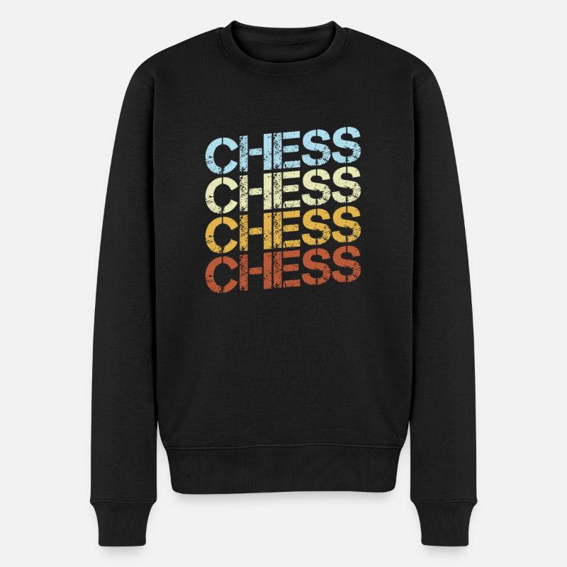 Échecs Rétro - Pull Premium bio Homme - noir