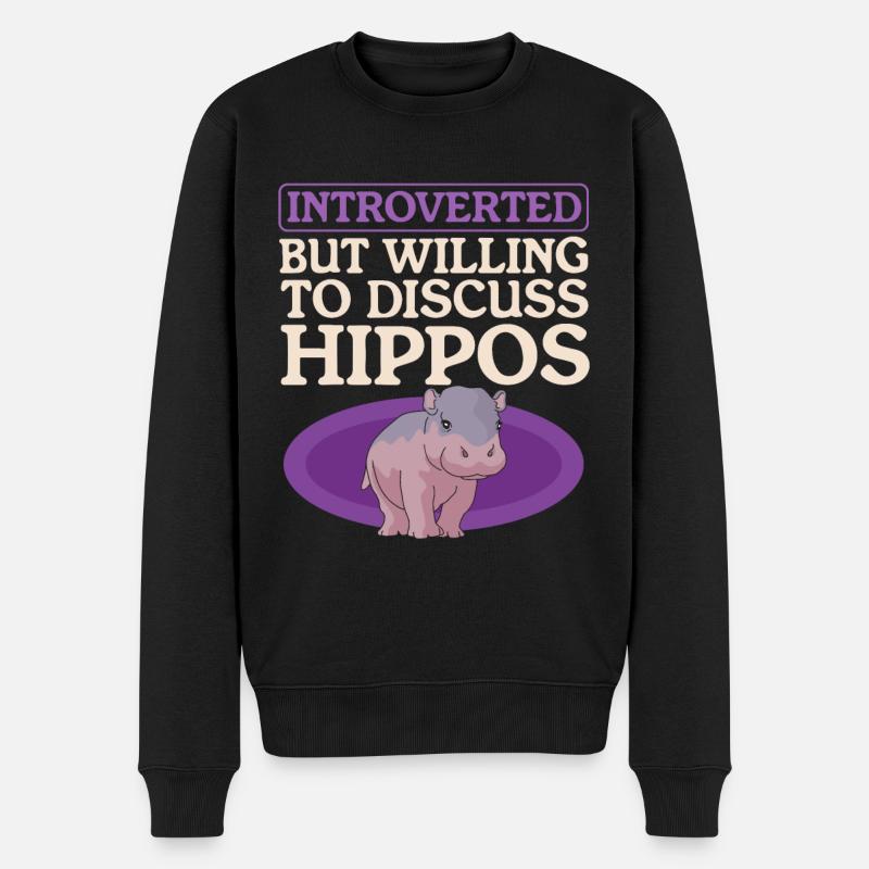 Nilpferd Baby | Flusspferd Nilpferde Geschenk - Männer Premium Bio Pullover - Schwarz