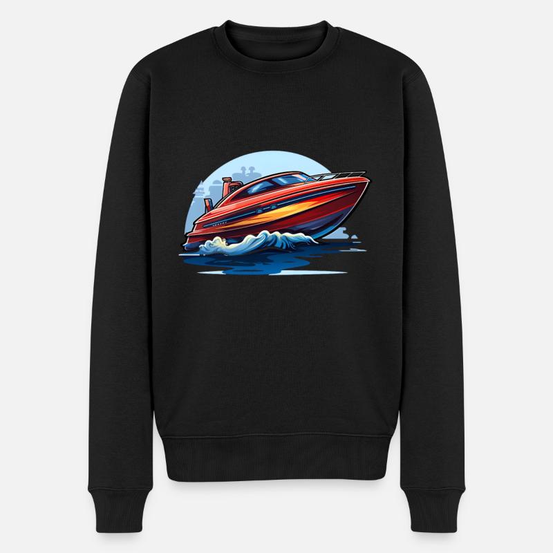Motorboot - Männer Premium Bio Pullover - Schwarz