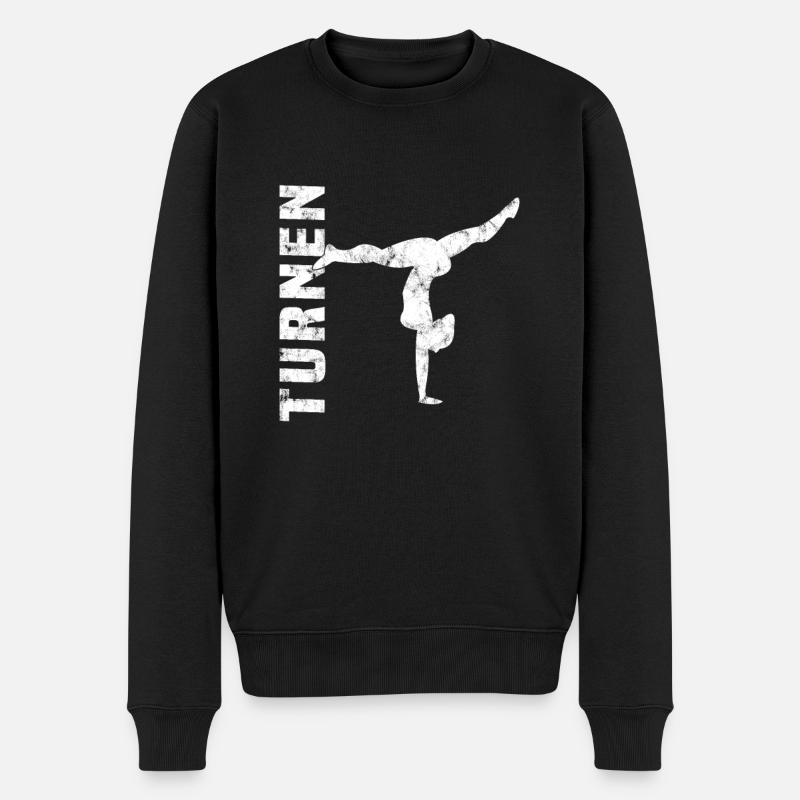 Turnen - Männer Premium Bio Pullover - Schwarz