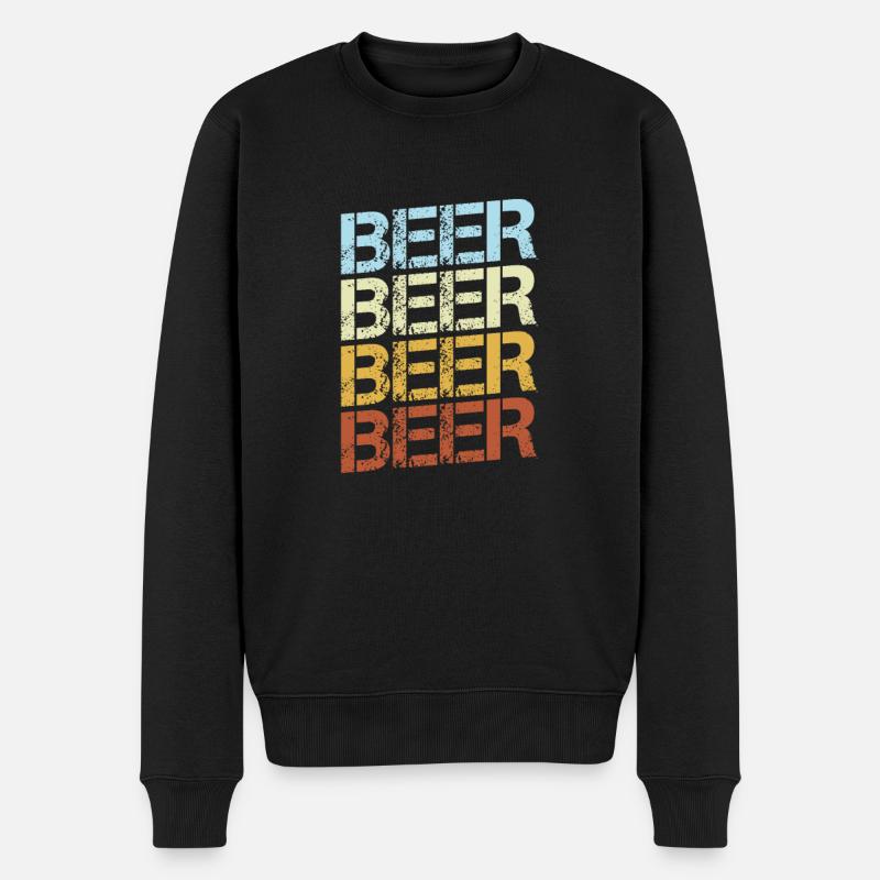 Bier Retro - Männer Premium Bio Pullover - Schwarz