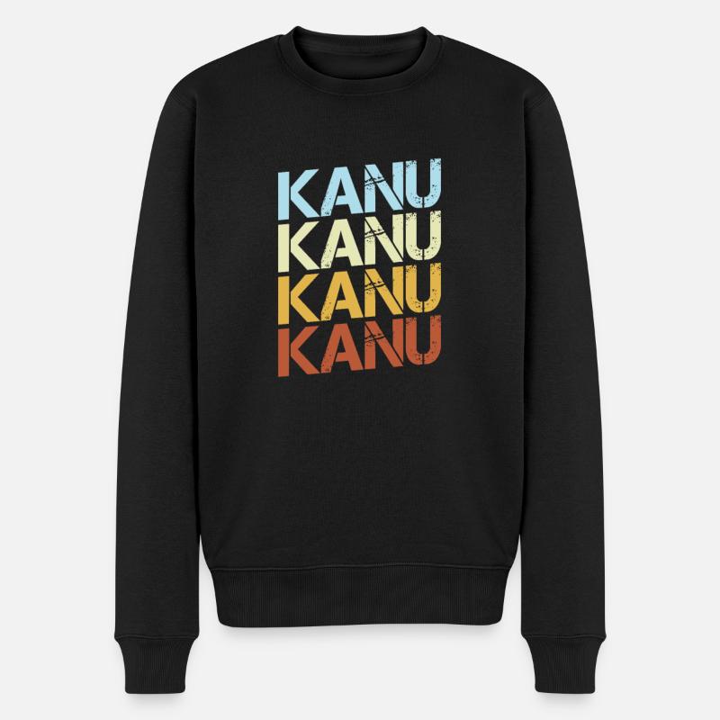 Kanu Retro - Männer Premium Bio Pullover - Schwarz