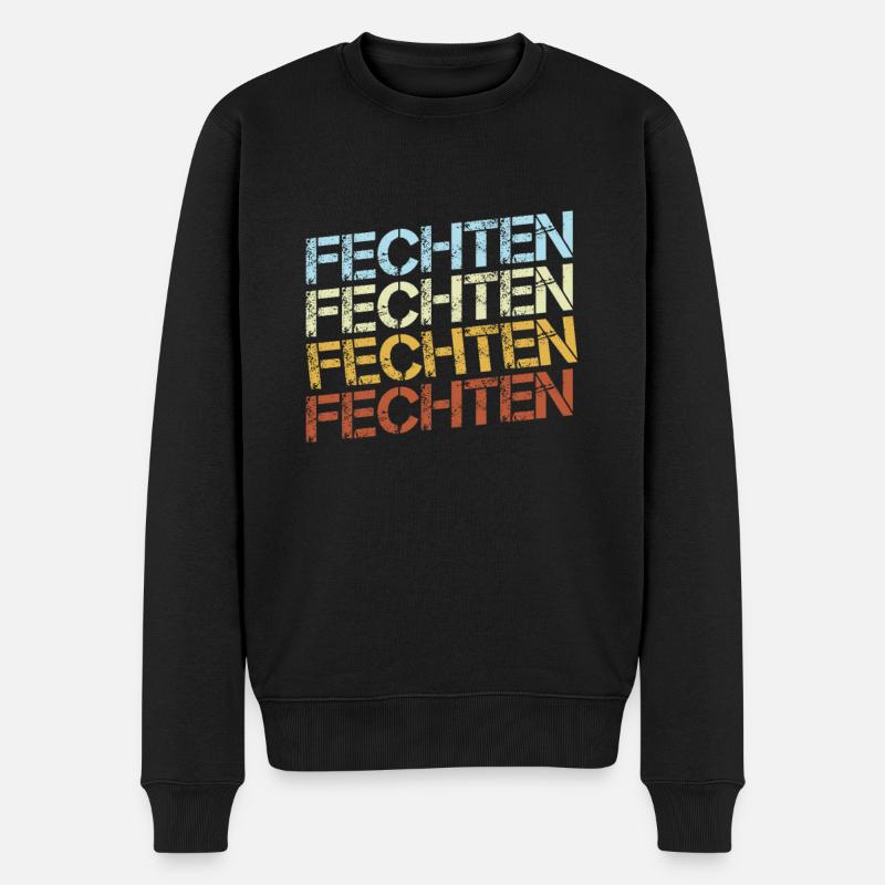 Fechten Retro - Männer Premium Bio Pullover - Schwarz
