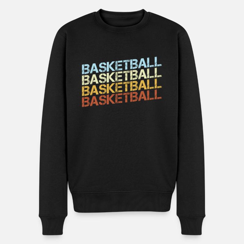 Basketball Retro - Männer Premium Bio Pullover - Schwarz