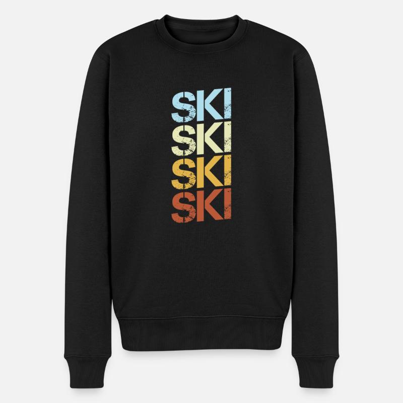 Ski Rétro - Pull Premium bio Homme - noir