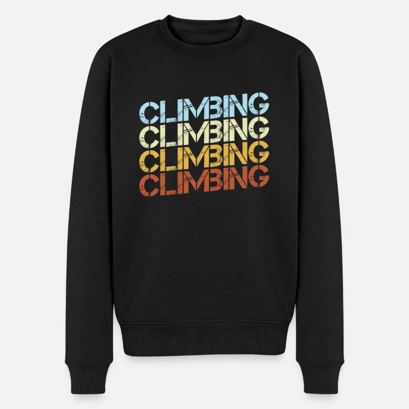 Klettern Retro - Männer Premium Bio Pullover - Schwarz