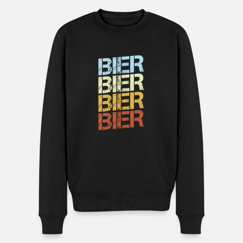 Bier Retro - Männer Premium Bio Pullover - Schwarz