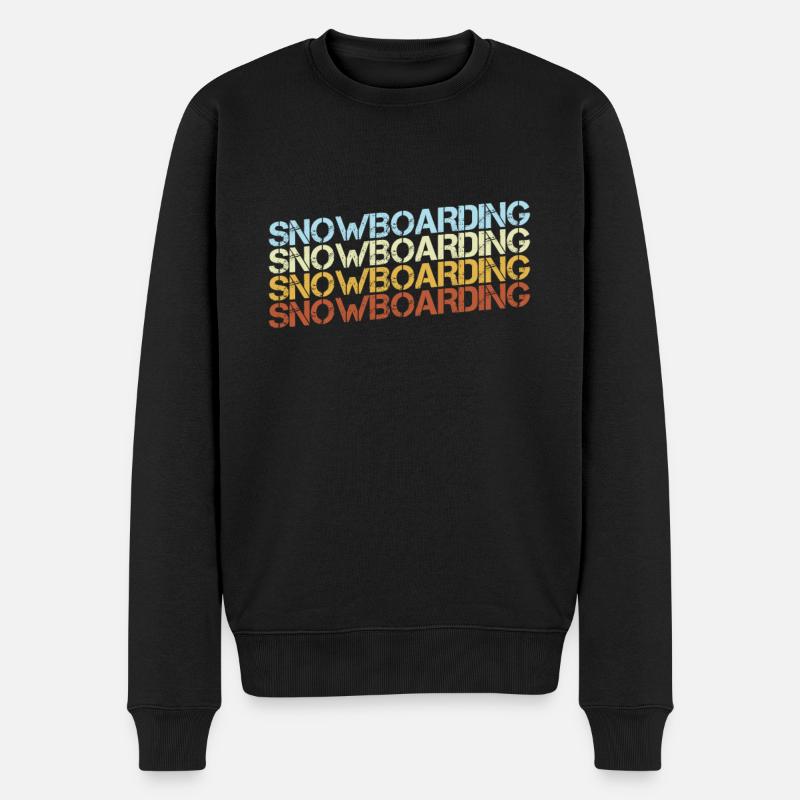 Snowboard rétro - Pull Premium bio Homme - noir