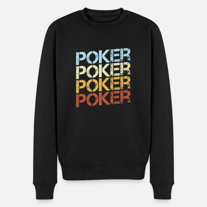 Poker Rétro - Pull Premium bio Homme - noir