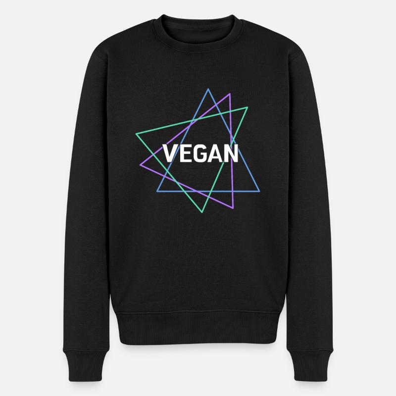 Vegan - Männer Premium Bio Pullover - Schwarz