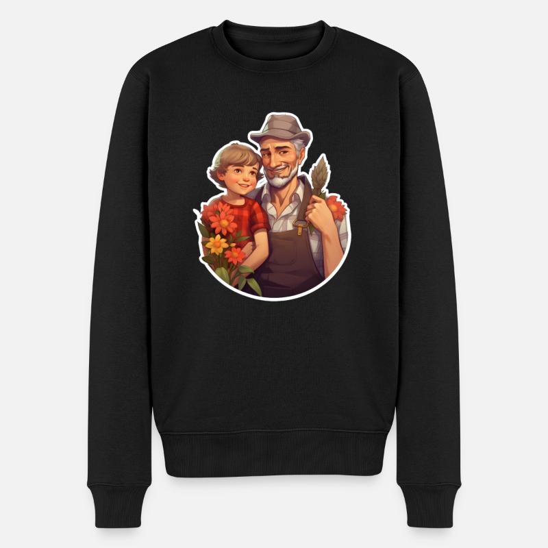 Rahmen Opa & Enkelin - Männer Premium Bio Pullover - Schwarz