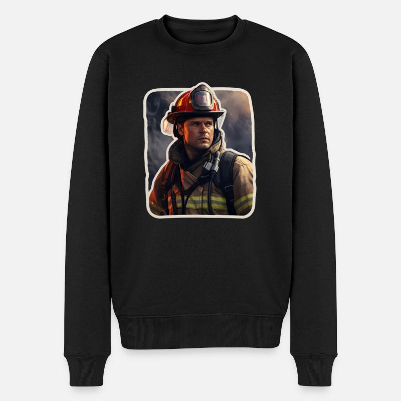 Pompier - Pull Premium bio Homme - noir